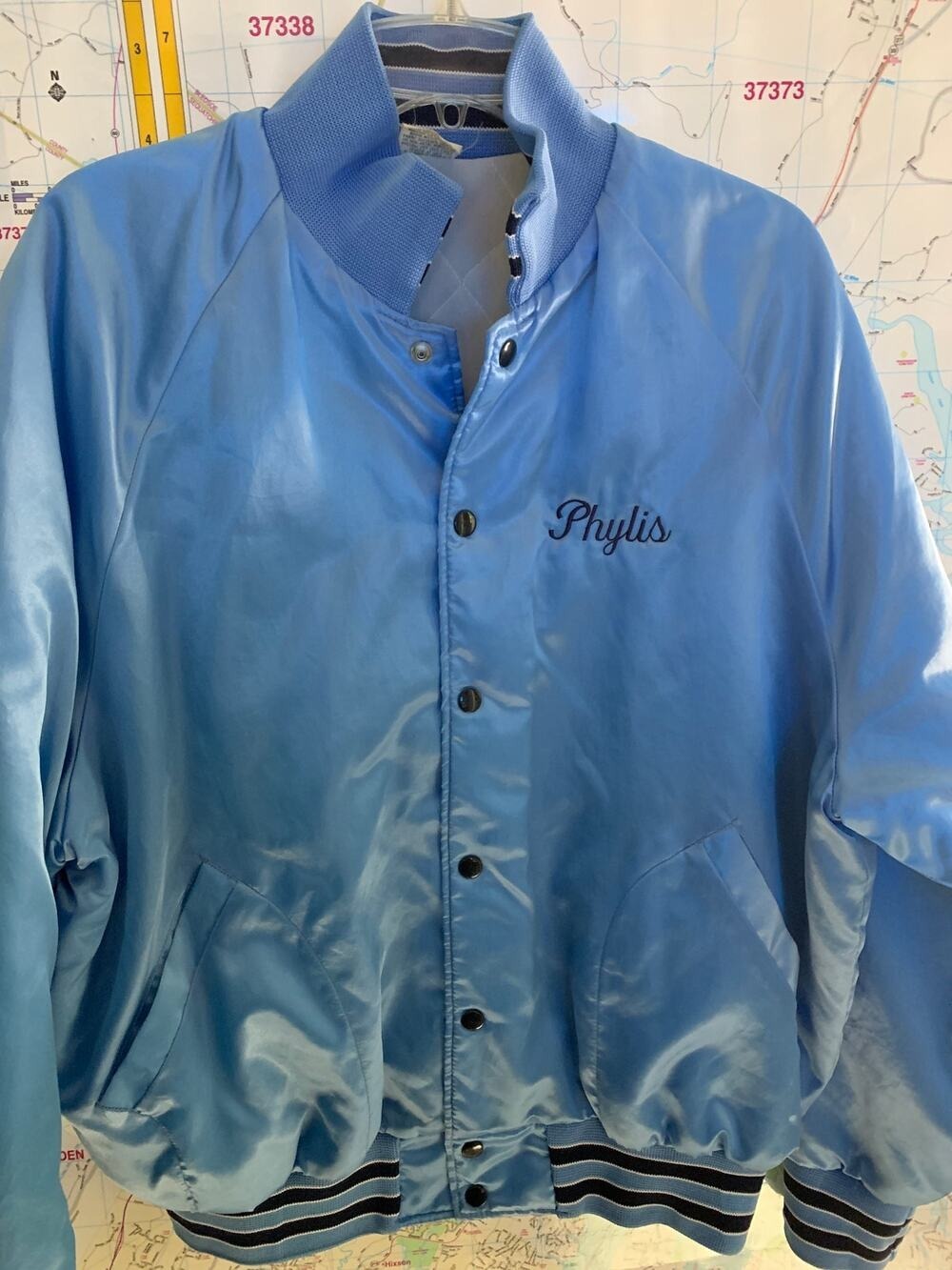 Aristo Jac 1980s Vintage Blue Unisex Windbreaker Car Theme Bomber Jacket Size XL